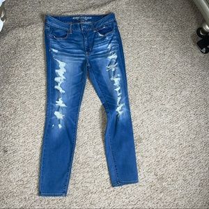 AEO distressed denim jegging